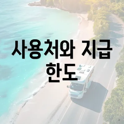 사용처와 지급 한도